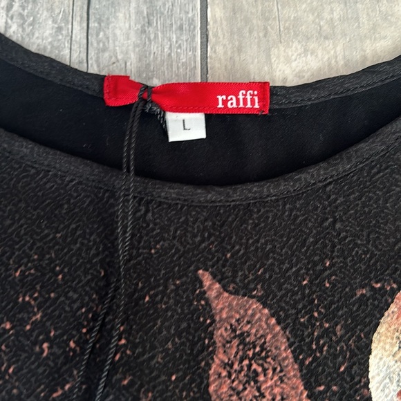 Raffi Hand Painted Silk NWT Water Lilies Floral Tunic Top Size Large - Picture 7 of 9